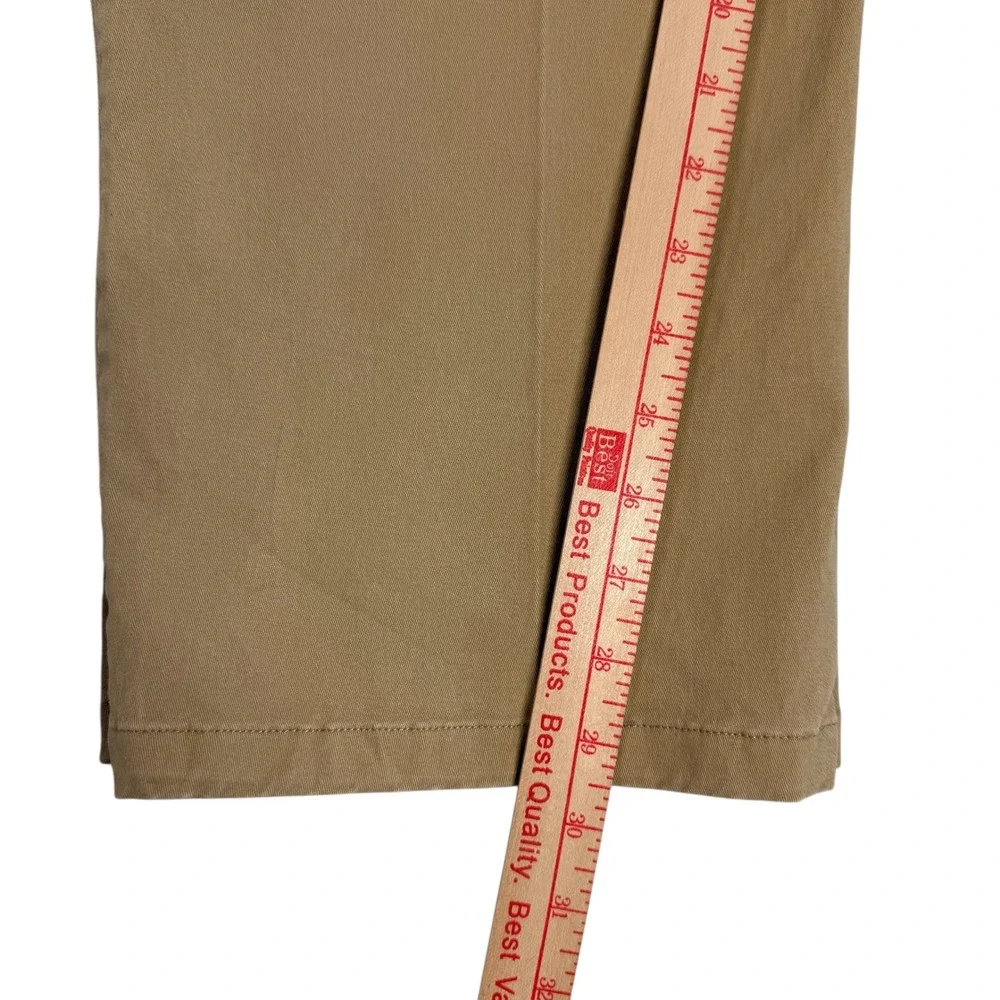 Linea Uomo LU Mens Khaki Pants W38 L32 Stretch Flat Front Camel Chino 36x29.5